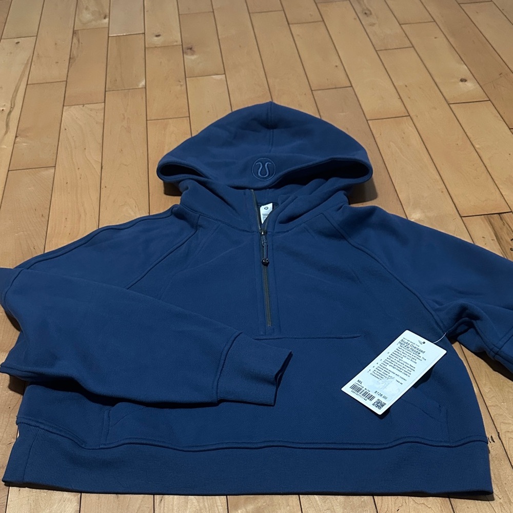 lululemon athletica Scuba Oversized Half Zip hoodie blue twill